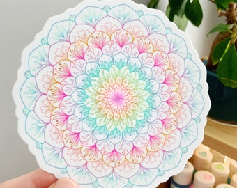Mandala Sticker | 4” Vinyl Sticker | Weatherproof Scratch-resistant Dishwasher Safe Stickers
