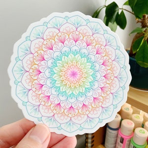 Mandala Sticker | 4” Vinyl Sticker | Weatherproof Scratch-resistant Dishwasher Safe Stickers