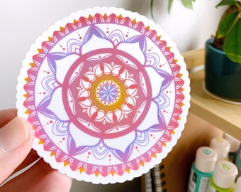 Mandala Sticker | 3” Vinyl Sticker | Weatherproof Scratch-resistant Dishwasher Safe Stickers