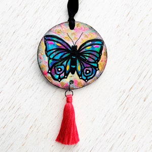 Butterfly Ornament, Christmas Ornament, Spring Ornament, Easter Gift, Hand Painted Ornament, Handmade Ornament, Moth, Butterfly Lover Gift