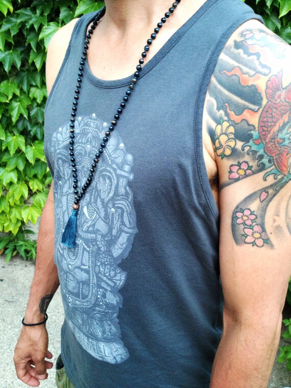 mens mala bead necklace