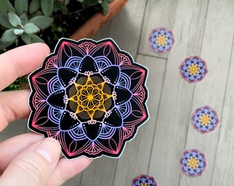 Mandala Sticker | 3” Vinyl Sticker | Weatherproof Scratch-resistant Dishwasher Safe Stickers
