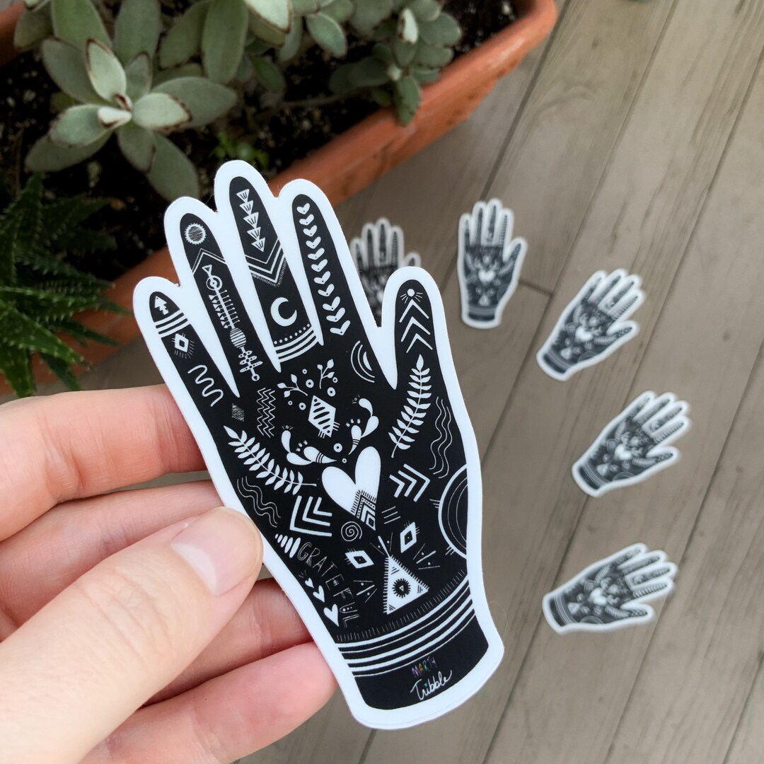 Hand Sticker | 4” Vinyl Sticker | Weatherproof Scratch-resistant ...