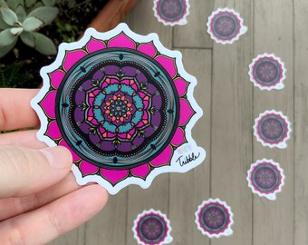 Mandala Sticker | 3” Vinyl Sticker | Weatherproof Scratch-resistant Dishwasher Safe Stickers