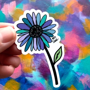 Flower Sticker | 3” Vinyl Sticker | Weatherproof Scratch-resistant Dishwasher Safe Stickers