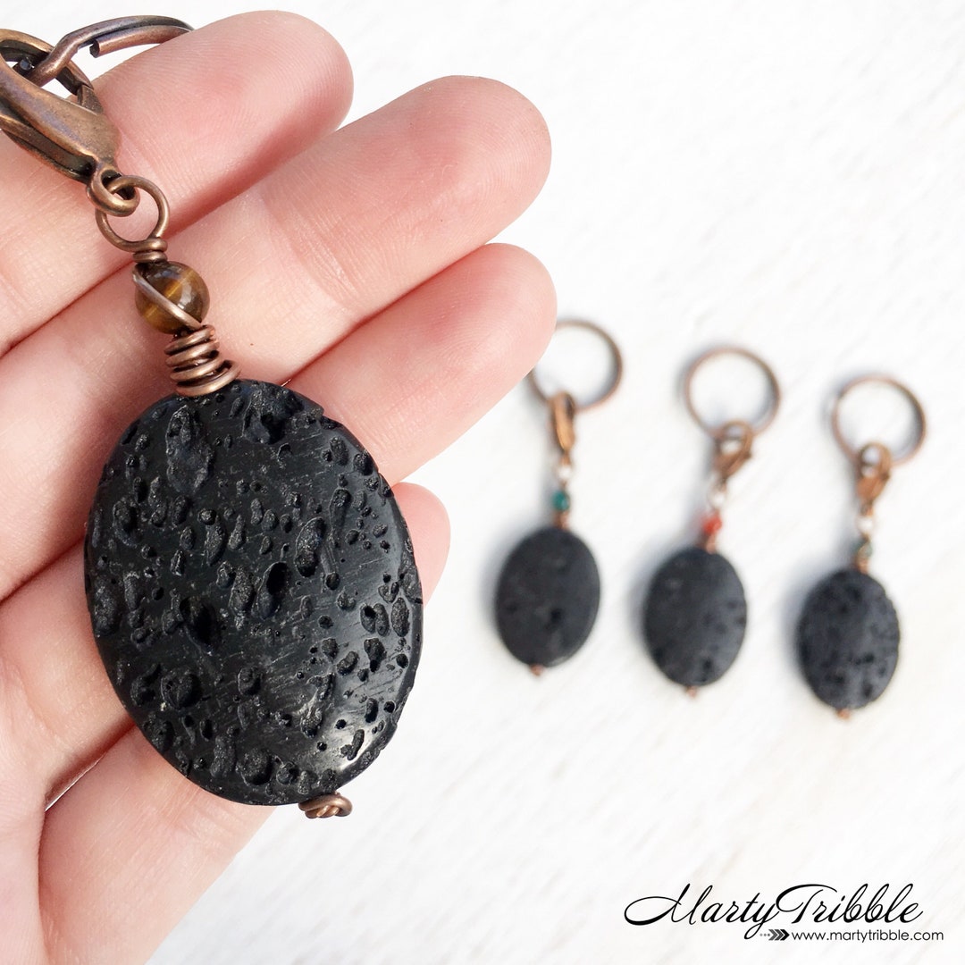 Lava Stone Keychain, Keychains for Men, Keychains for Women, Gemstone ...