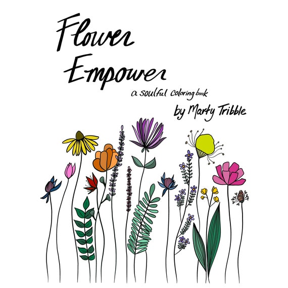 Adult Coloring Book Flower Empower (Instant Digital Download