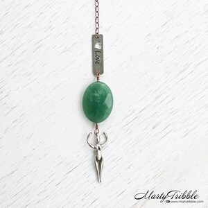 Goddess Charm, Rear View Mirror Crystal, Car Mirror Totem, Aventurine Stone, Gemstone Car Charm, Travel Stone, Housewarming Gift, Fertility