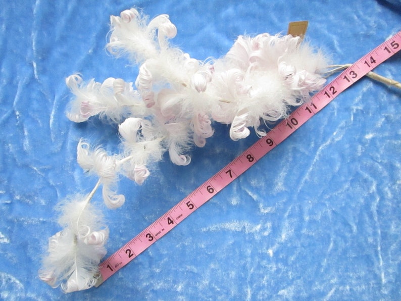 delicate lavender and white ethereal fluffy plume .. vintage millinery supply from Germany c 14 inches 3 branches 1940s or so ..