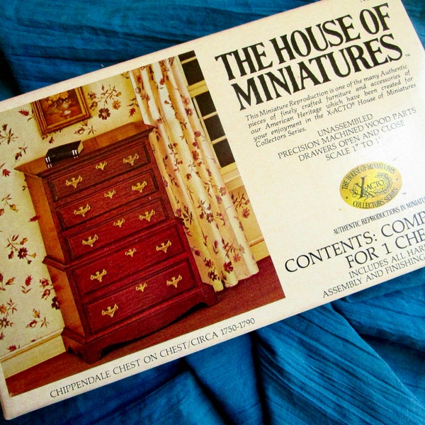 House of Miniatures 40009, KIT to make a chippendale chest one chest, classic design that has endured till today, vintage, all parts here