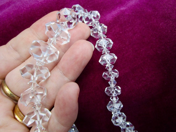 vintage crystal necklace of hand-faceted graduate… - image 3
