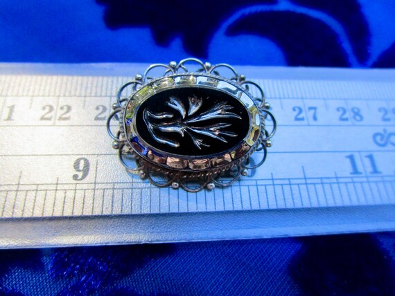 intriguing Hecho en Mexico pin, mourning brooch? … - image 6