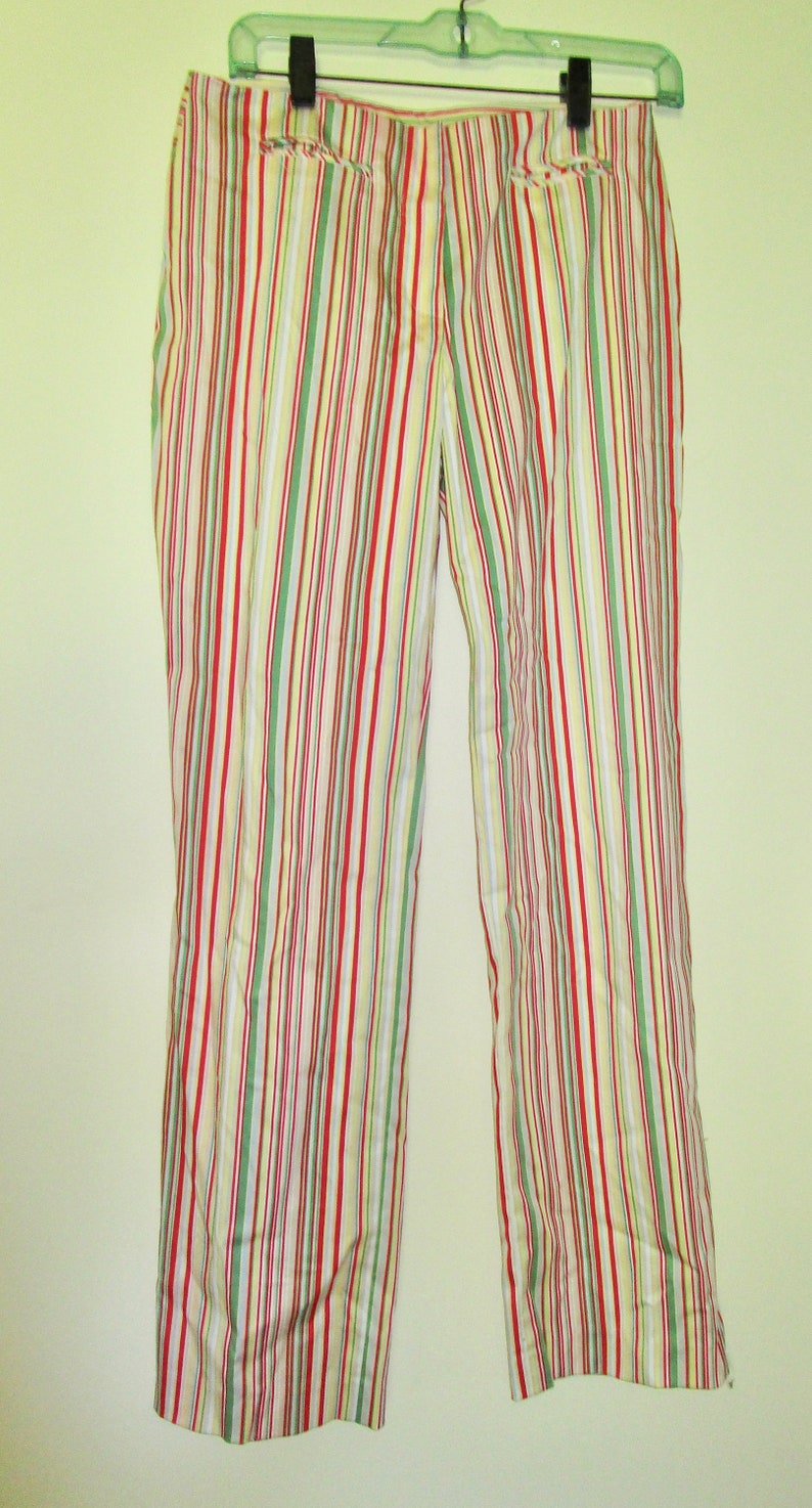 Striped circus pants by Elevenses ... red white yellow | Etsy