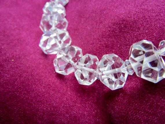 vintage crystal necklace of hand-faceted graduate… - image 4