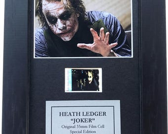 The joker dark knight original 35mm film cells set in quality wood frame + coa