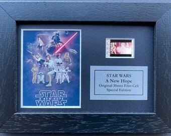 Star wars ep iv original mini 35mm film cells in quality wood frame + coa