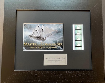Master and commander original 35mm film cells set within quality wood frame + coa