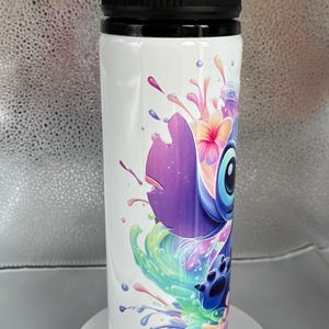 Stitch character style 850ml sports water bottle with screw top smart lid image 3