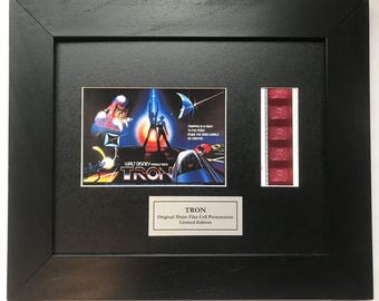 Hand crafted display featuring original 35mm film cells for tron 1982 fans v2