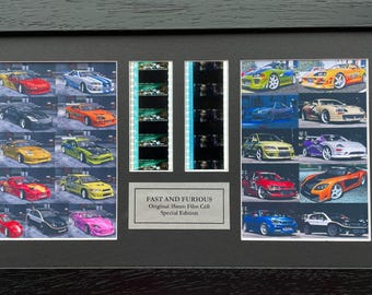 FAST & FURIOUS Original Double 35mm Film Cells set within Quality Wood Frame + COA