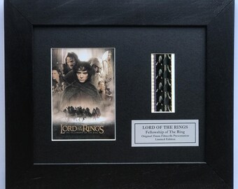 Lotr the fellowship o/t ring original 35mm film cells set in quality wood frame