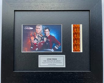 Hand crafted display featuring original 35mm filmcells for a star trek ii fan v1