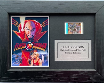 FLASH GORDON Original Mini 35mm Film Cells set within Quality Wood Frame + COA
