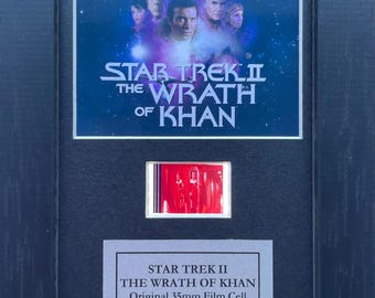 Hand crafted mini display featuring original 35mm film cell for a star trek ii fan