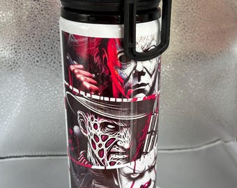 Horror characters style 850ml sports water bottle with screw top smart lid