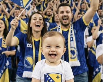Bosnia Baby Bodysuit, Bosnia Soccer Baby Outfit, Future Bosnia Fan Shirt, Football Baby Gift, Bosnia Fan Baby Clothes, Soccer Fan Family