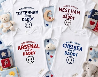 2026年ワールドカップ ベビーサッカーボディスーツ｜パパみたいにサッカーチームを応援するために生まれた｜クラブカラーのカスタムロンパース