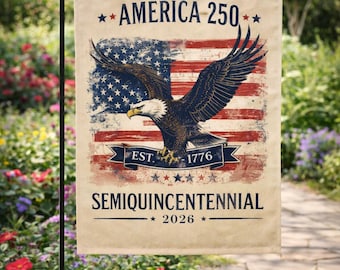 アメリカ建国250周年記念ガーデンフラッグ｜1776-2026 愛国的な屋外装飾、アメリカンヤードバナー｜花火と国旗のデザイン