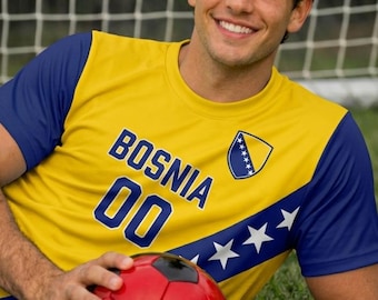 ボスニア代表サッカーユニフォーム（名入れ可）｜ボスニア・ヘルツェゴビナのお土産｜男性・女性向けボスニアギフト｜2026年ワールドカップ