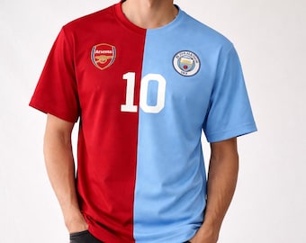 カスタムハーフ＆ハーフサッカージャージ｜パーソナライズドサッカージャージ｜名前と番号入りTシャツ｜トレンディなファンファッション｜ストリートウェアスポーツシャツ