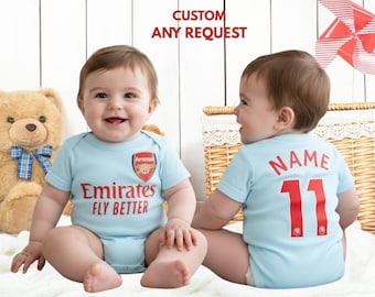 名入れベビー用ジャージーボディスーツ｜名前と番号入りカスタムベビー服