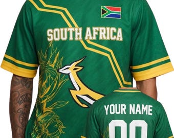 South Africa World Cup 2026 Soccer Jersey | Personalized Soccer Jersey | Personalized Name Number Jersey | Streetwear Sports Shirt