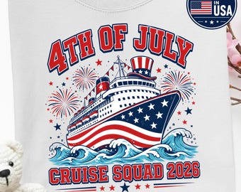 Camiseta del crucero USA 250, camiseta del escuadrón del crucero del 4 de julio de 2026, camiseta con colores patrióticos cómodos, camiseta para las vacaciones del Día de la Independencia