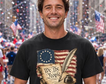 Camiseta "We The People Comfort Colors", camiseta con la bandera de Betsy Ross de 1776, camiseta patriótica de la Constitución, regalo del 4 de julio, camiseta para veteranos.