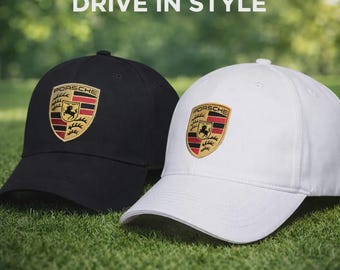 Motorsport porsche Racing Caps – Black & White Unisex Sun Hats (Pack of 2)