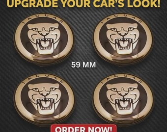 JAGUAR Set/4pcs BLACK 59 mm/2.32in Wheel Center Cap