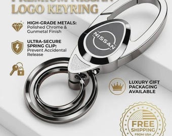 Genuine Nissan Chrome Keychain – Metal Keyring Gift for Nissan lover