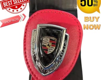 Red Leather Car Emblem Key Holder | Sporty Keychain