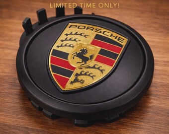 Porsche Matte Black Wheel Center Caps – Concave Hub Covers Set of 4