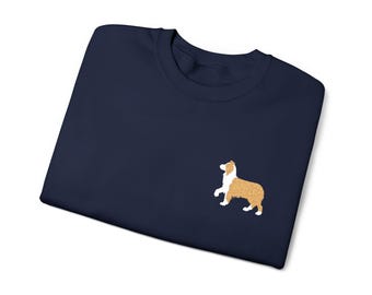オーストラリアンシェパードドッグ刺繍入りユニセックススウェットシャツ ブラウンマール | ペットスウェットシャツ | 犬用スウェットシャツ