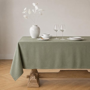 Sage Green Round Tablecloth, Solid Cotton Dining Cover in Multiple Sizes