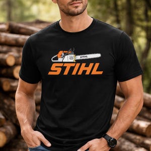 STIHL Chainsaw Logo Tee | Orange Chainsaw Graphic T-Shirt