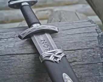 Hand Forged Viking Norse Damascus Steel King Ragnar Lothbrok Sword | Authentic Replica with Scabbard | Collector Gift for Special Occasions