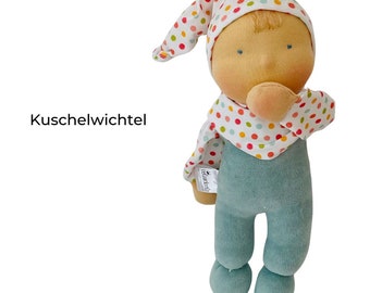 Kuschelwichtel türkis  - Stoffpuppe von belambolo