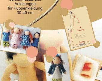Anleitung und Schnittmuster für Puppenkleidung - Puppen der Größe 30 cm und 40 cm  - Deutsch
