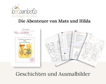 Children's Coloring Book | The Adventures of Mats & Hilda | 20+ Pages PDF to Print | Coloring Book for Boys and Girls | DIY Activity